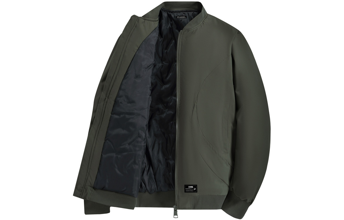 

Пуховик Unisex с воротником-стойкой утепленный ZIAREL, army зеленый[removable logo]