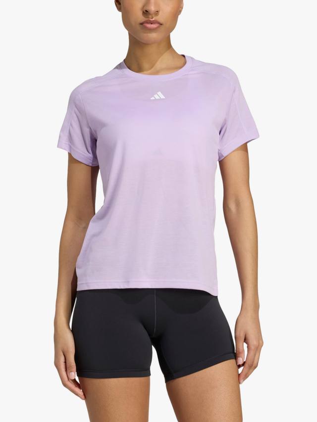 

Женская футболка Aeroready Train Essentials с минимальным брендингом и круглым вырезом adidas, Pink/White