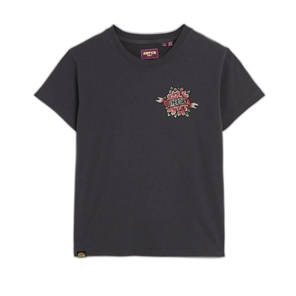 

Футболка Superdry Tattoo Rhinestone Fitted, серый