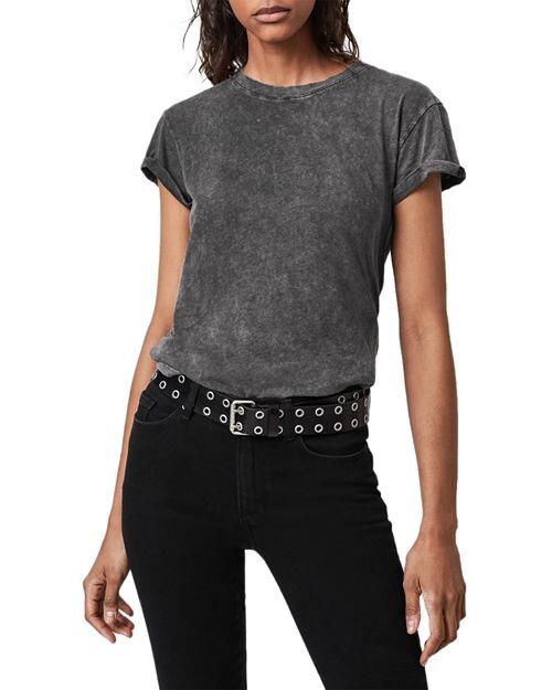 

Анна Хлопковая футболка ALLSAINTS, цвет Black