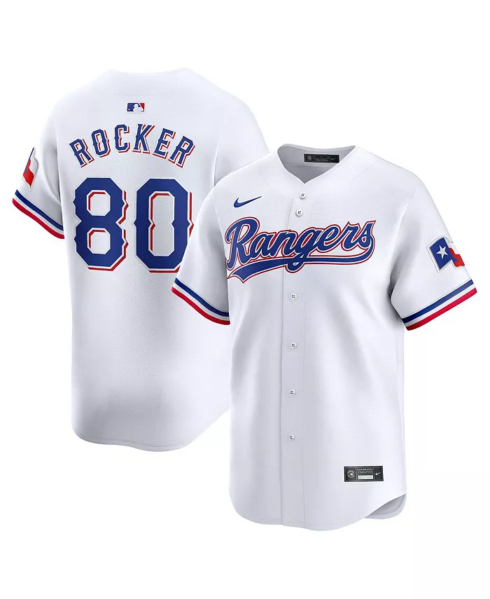 

Мужская бейсбольная джерси Kumar Rocker белая домашняя лимитированная Texas Rangers Nike
