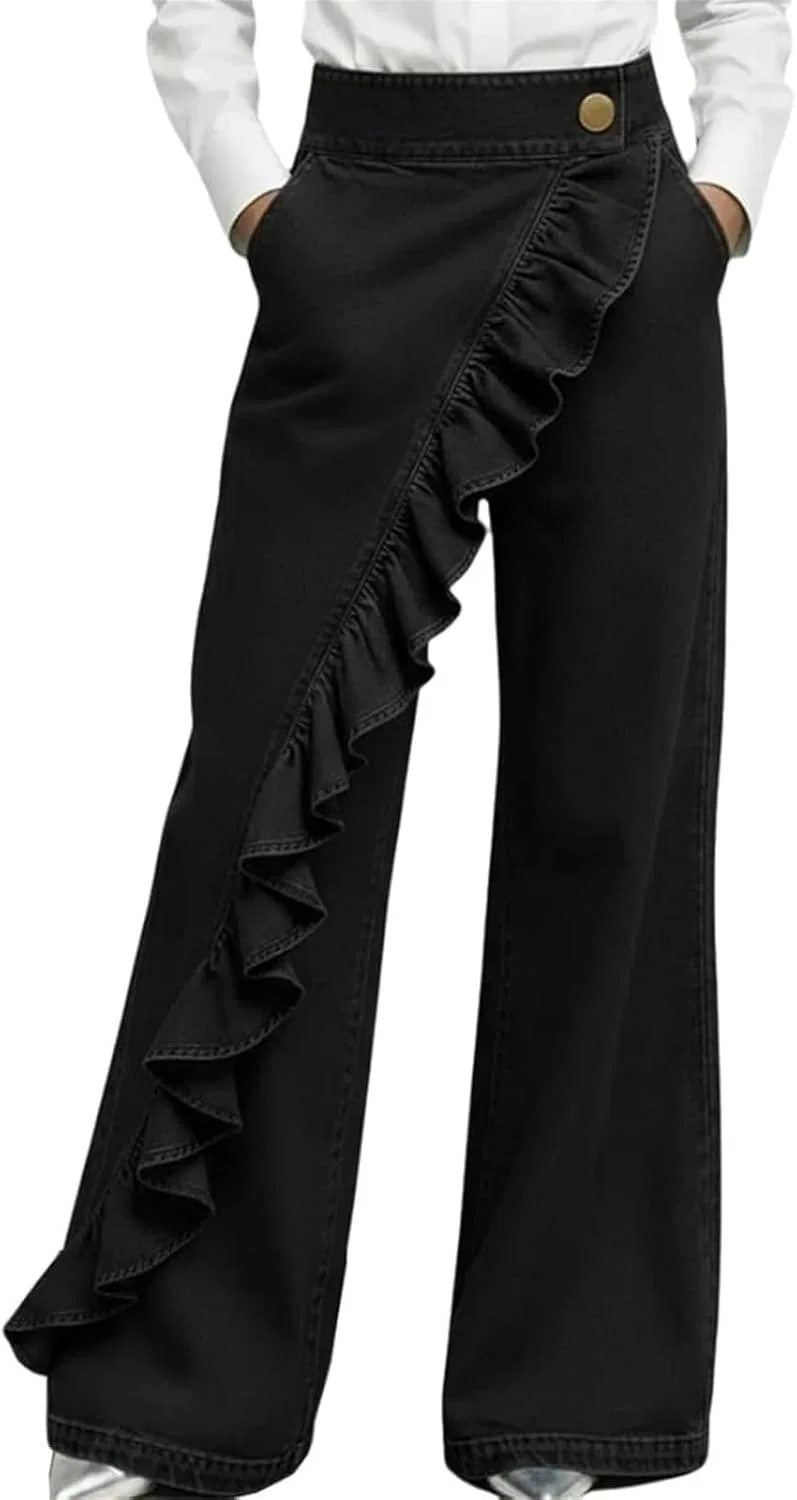 Джинсы с воланами, Black