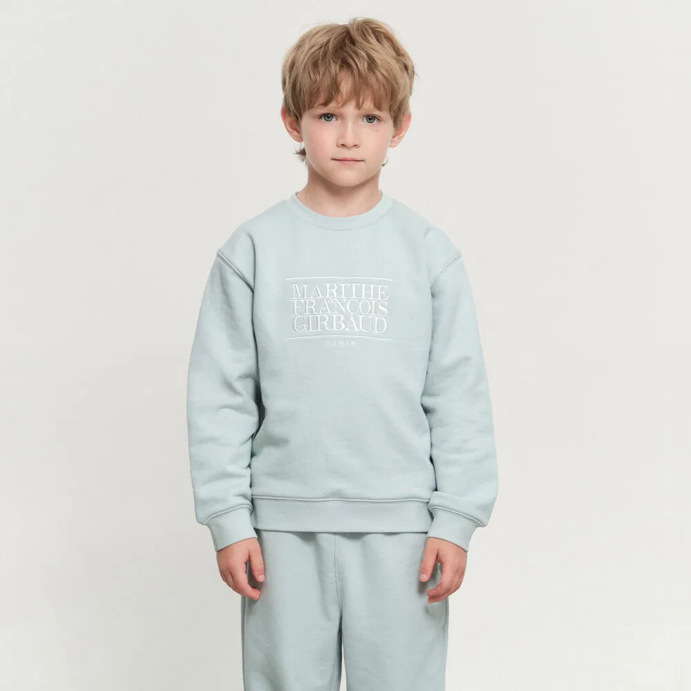 Детский классический свитшот с логотипом мятного цвета от Marithé Kids