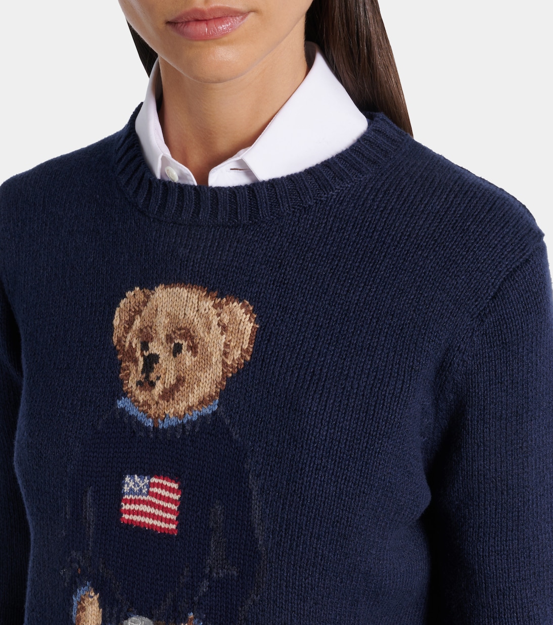 Свитер из хлопка и льна с интарсией Polo Bear Polo Ralph Lauren, Navy Multi — фото 4
