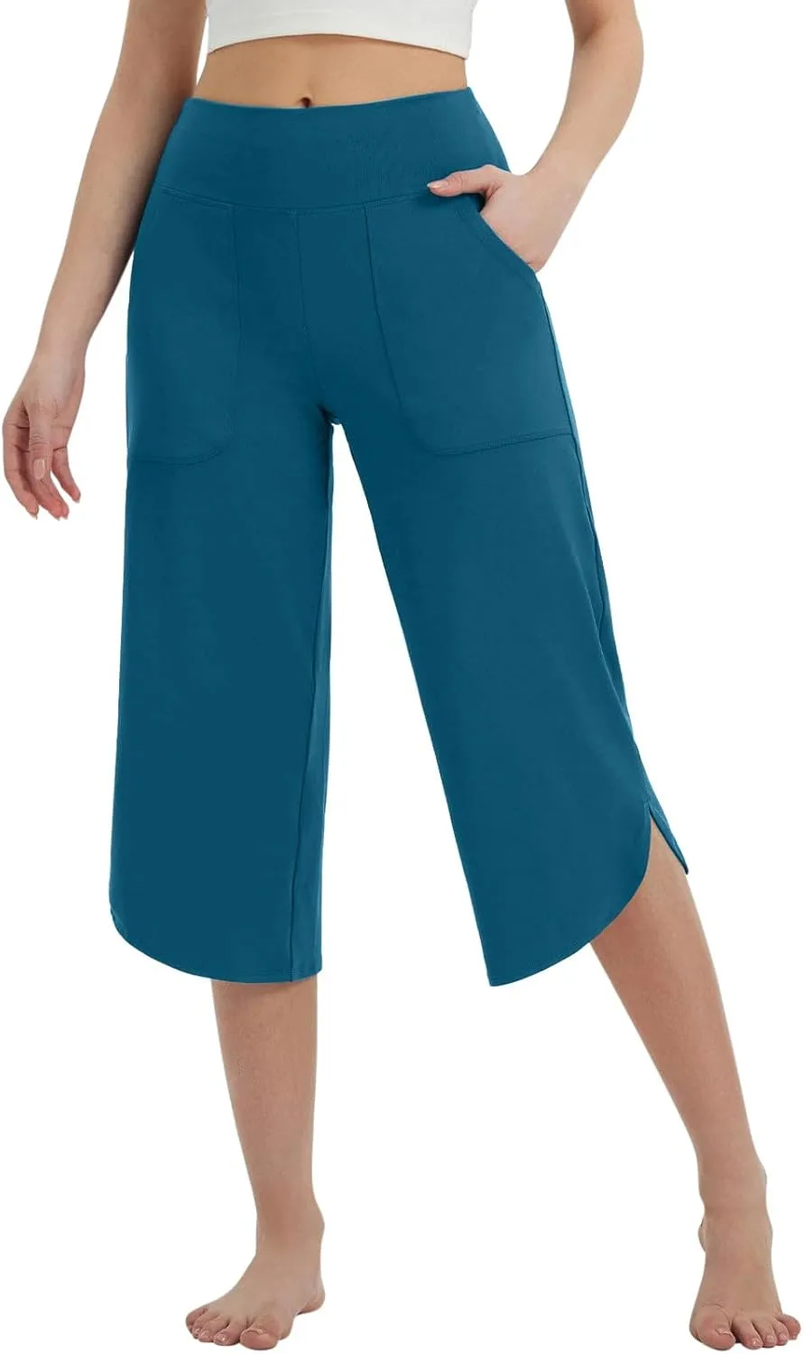 

Капри для йоги Mid Waist Stretch Cropped Straight Pants