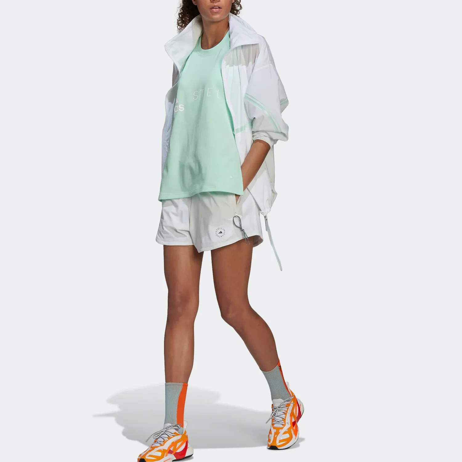 Adidas Футболка без рукавов Stella McCartney для женщин, цвет Frozen Green, с вырезом Racerback — фото 4
