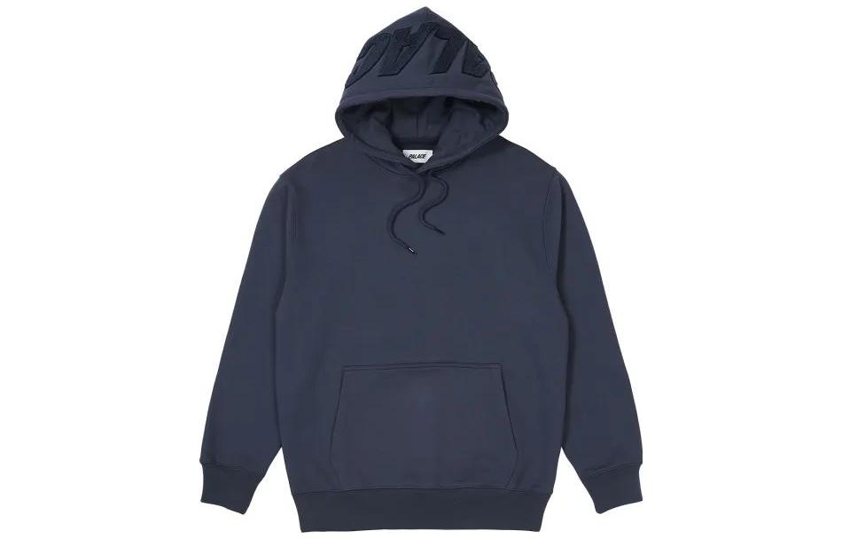 

Расшифровка капюшона из шенилла PALACE, морской синий