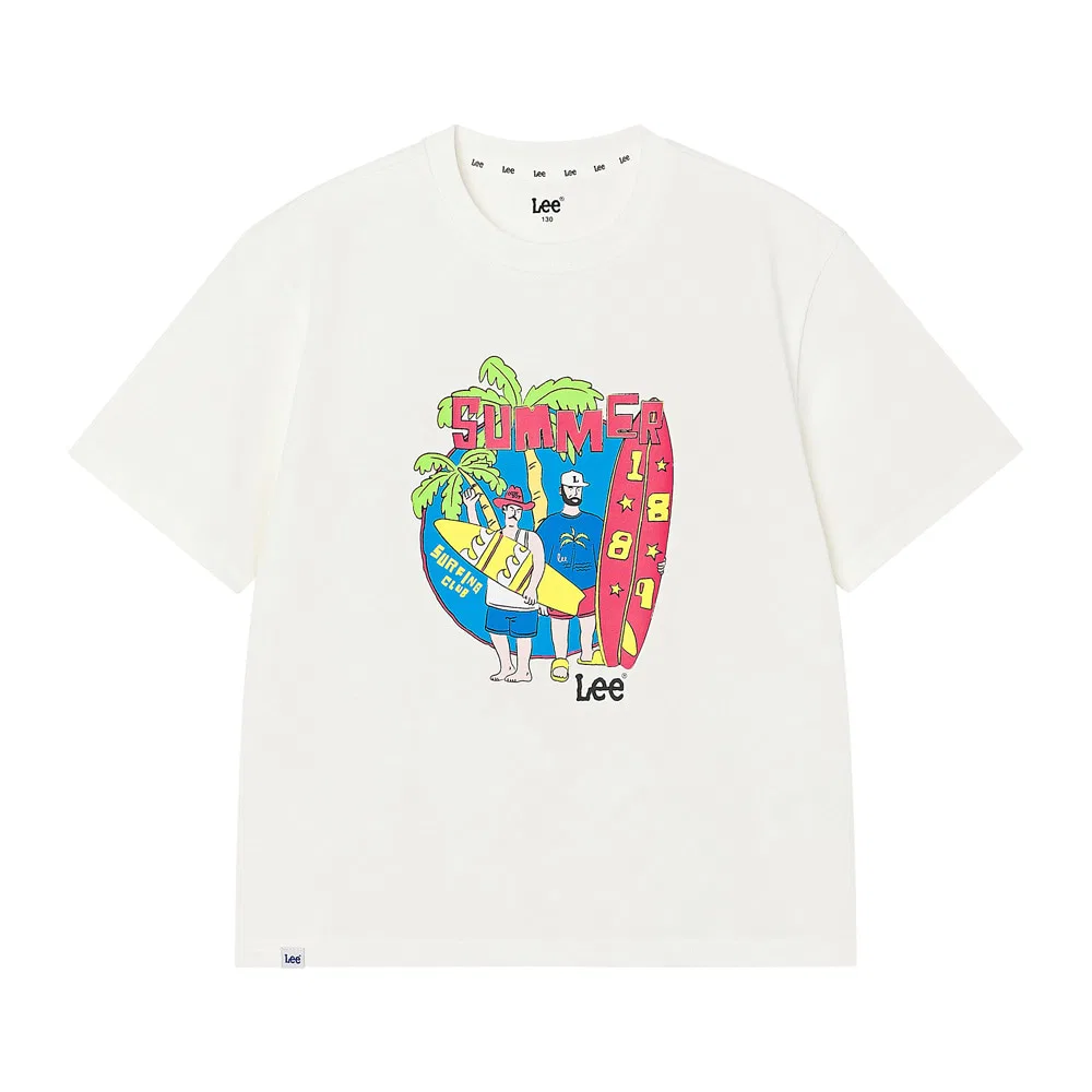 Детская футболка Hot Summer Surfing Graphic, белая, от Lee Kids