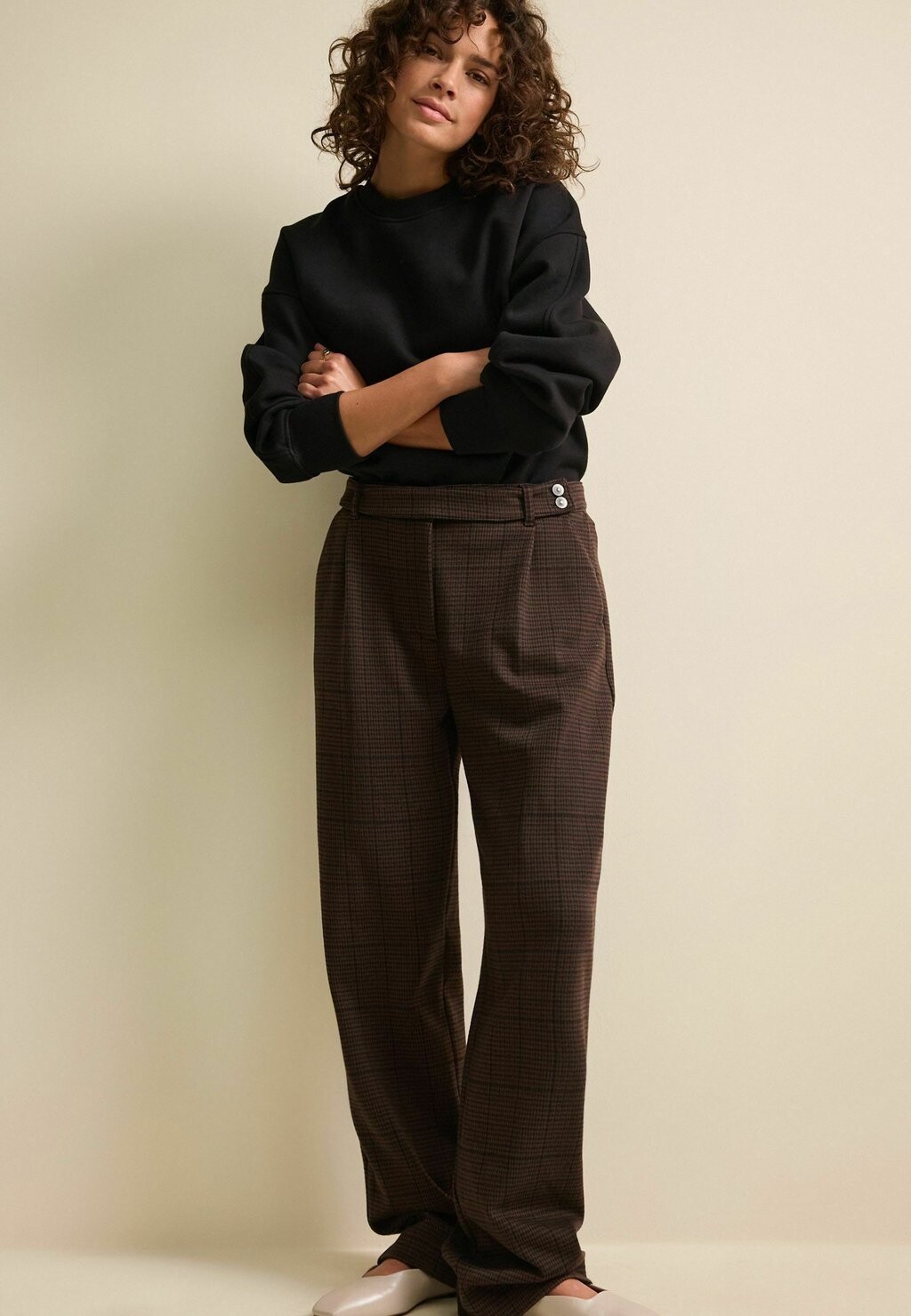 

Брюки PONTE BARREL LEG REGULAR FIT Next, коричневый