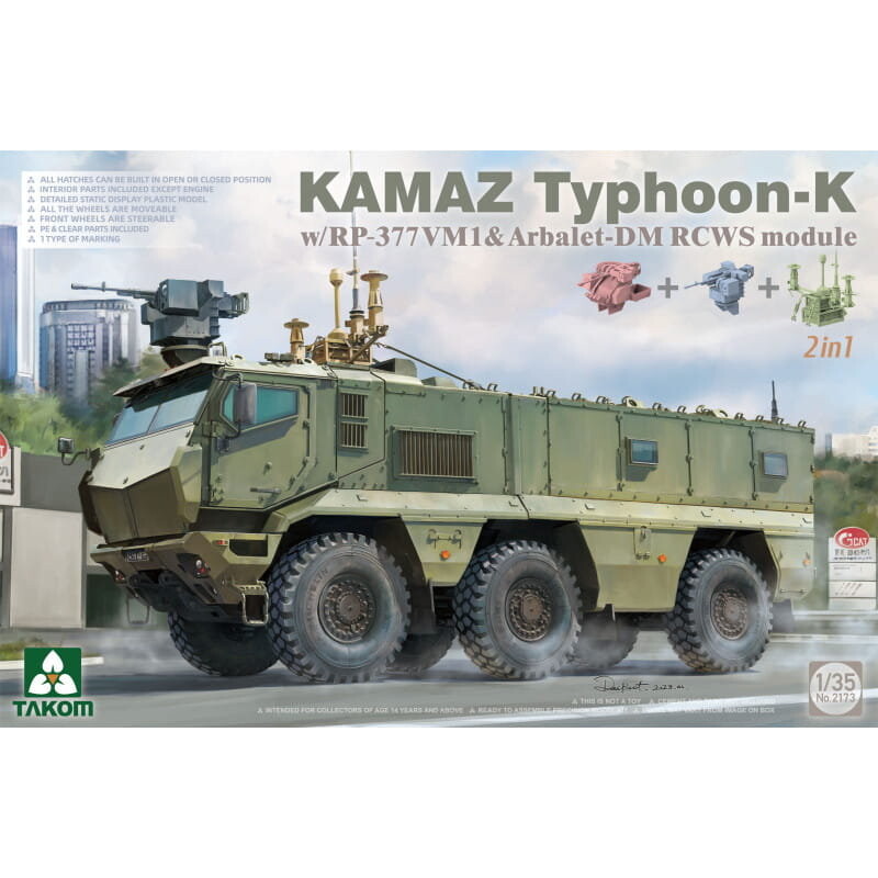 

Камаз Тайфун-К Ж/Рп-377Вм1, Модуль ДУ Арбалет-ДМ 1:35 Таком 2173 Takom