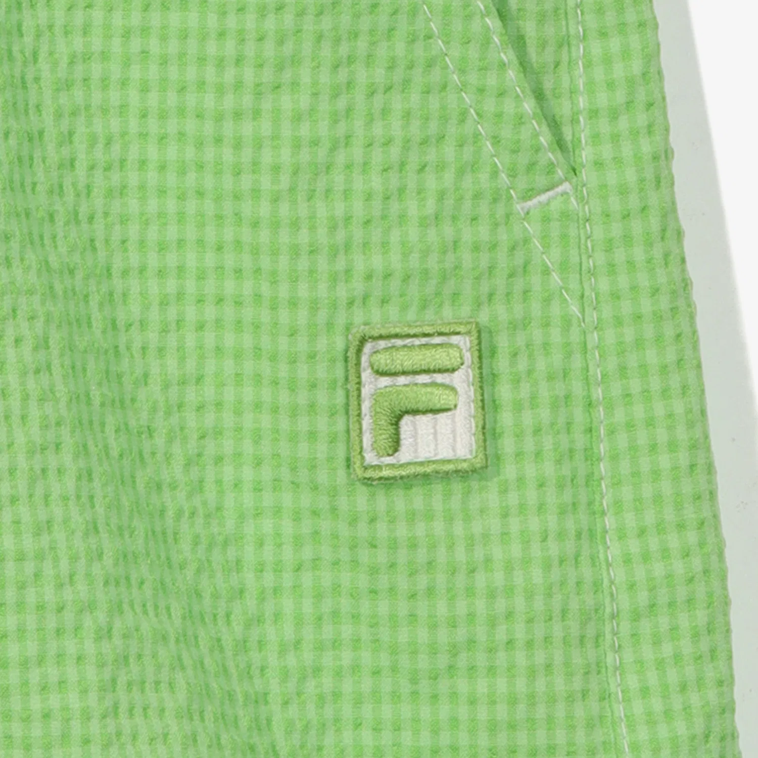 Детские шорты из сирсакера Nature, зелёные, от Fila Kids — фото 3