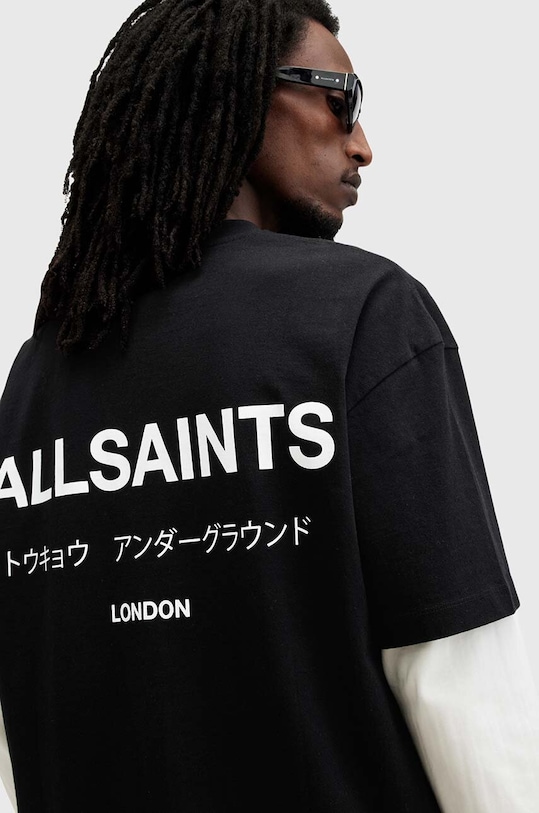 Футболка Allsaints Underground Oversized Crew Neck, черный — фото 4