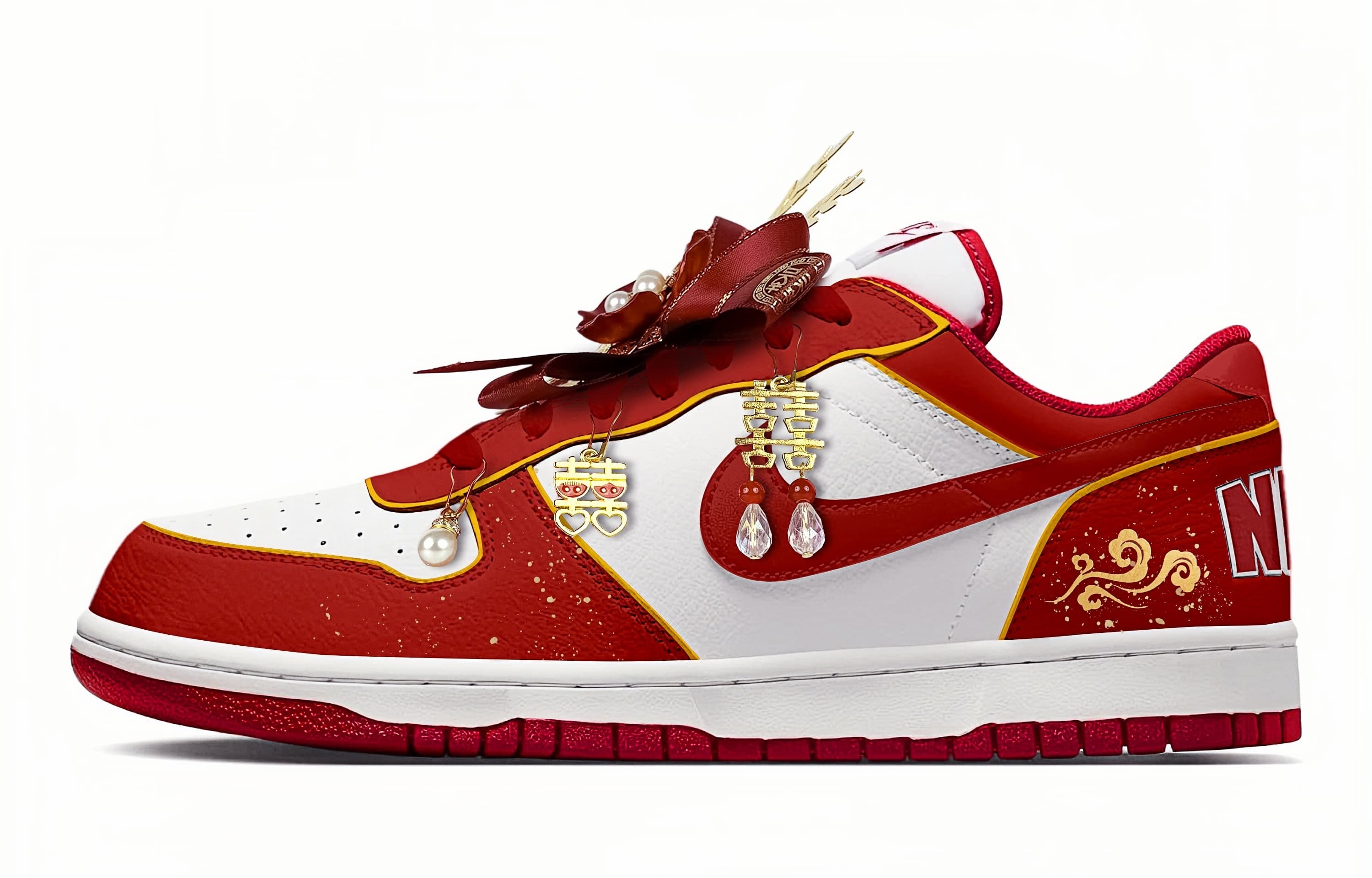 

Nike Большие свадебные туфли устойчивые к истиранию противоскользящие низкие кроссовки для скейтбординга мужские красные белые