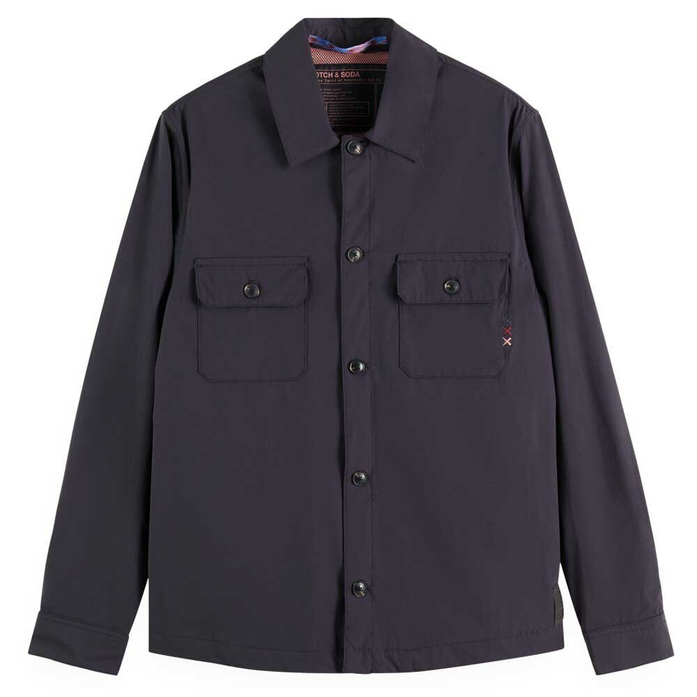 

Куртка Scotch & Soda Nylon-Blend overshirt, серый