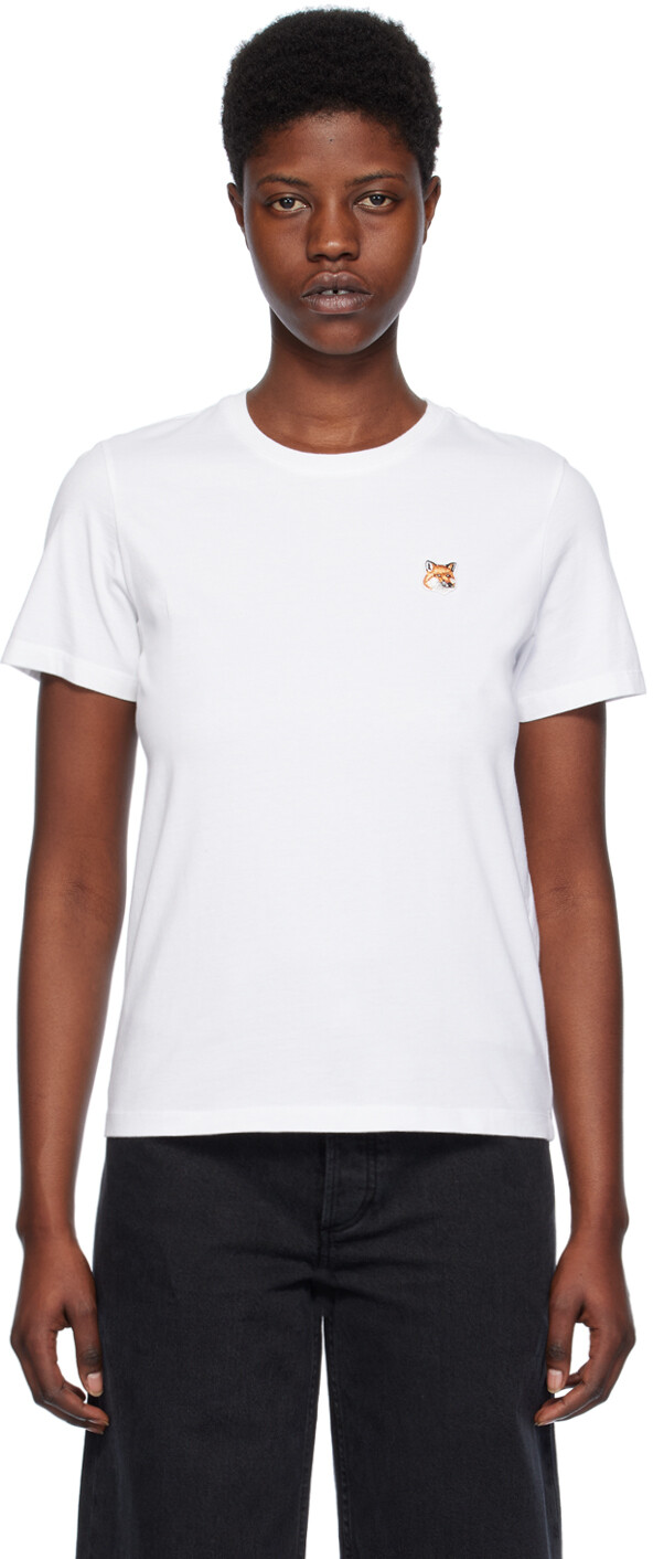 

Футболка с головой белой лисы Maison Kitsune, цвет White