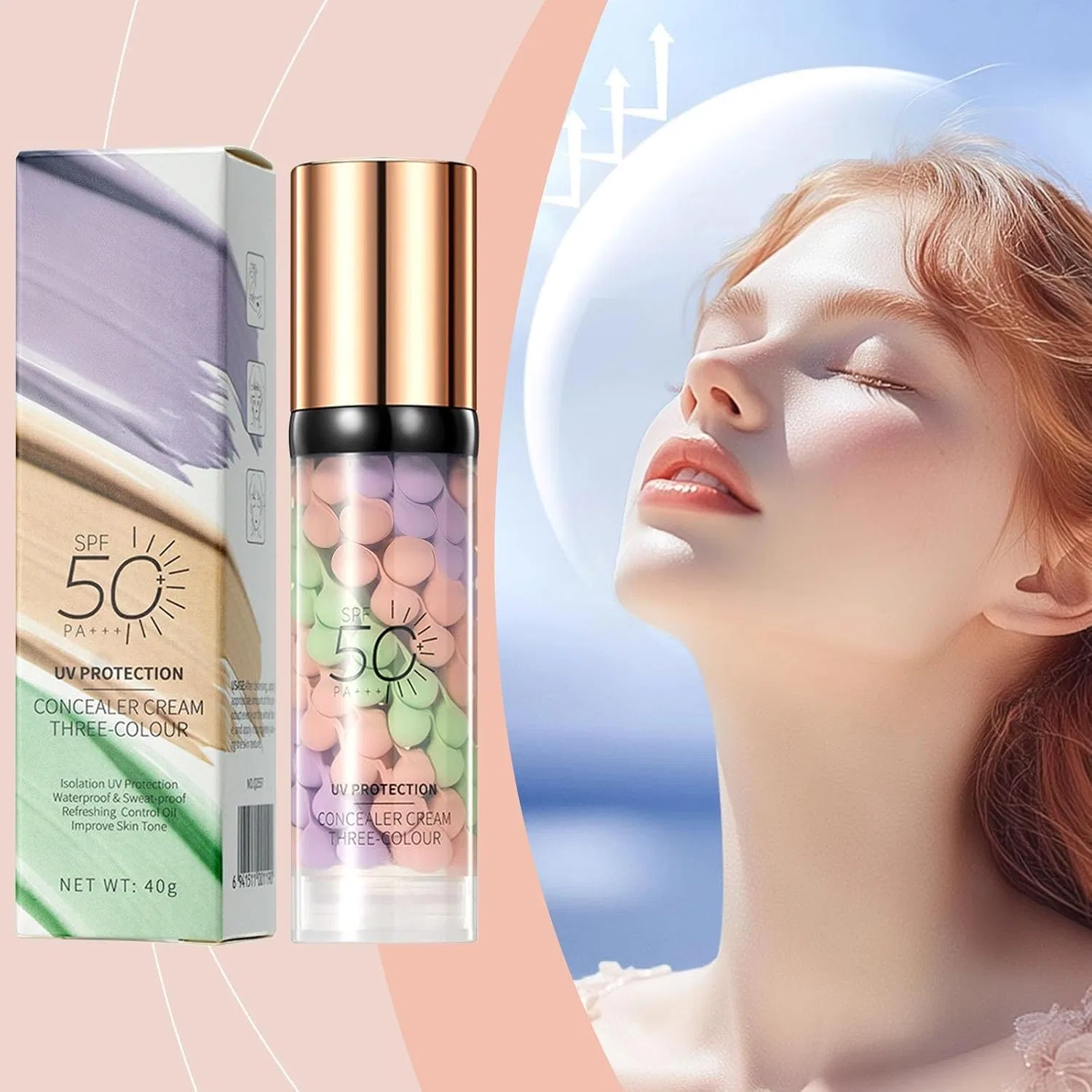 Корректирующий праймер для лица 3-в-1 с SPF 50 Generisch, 1Pc — фото 2