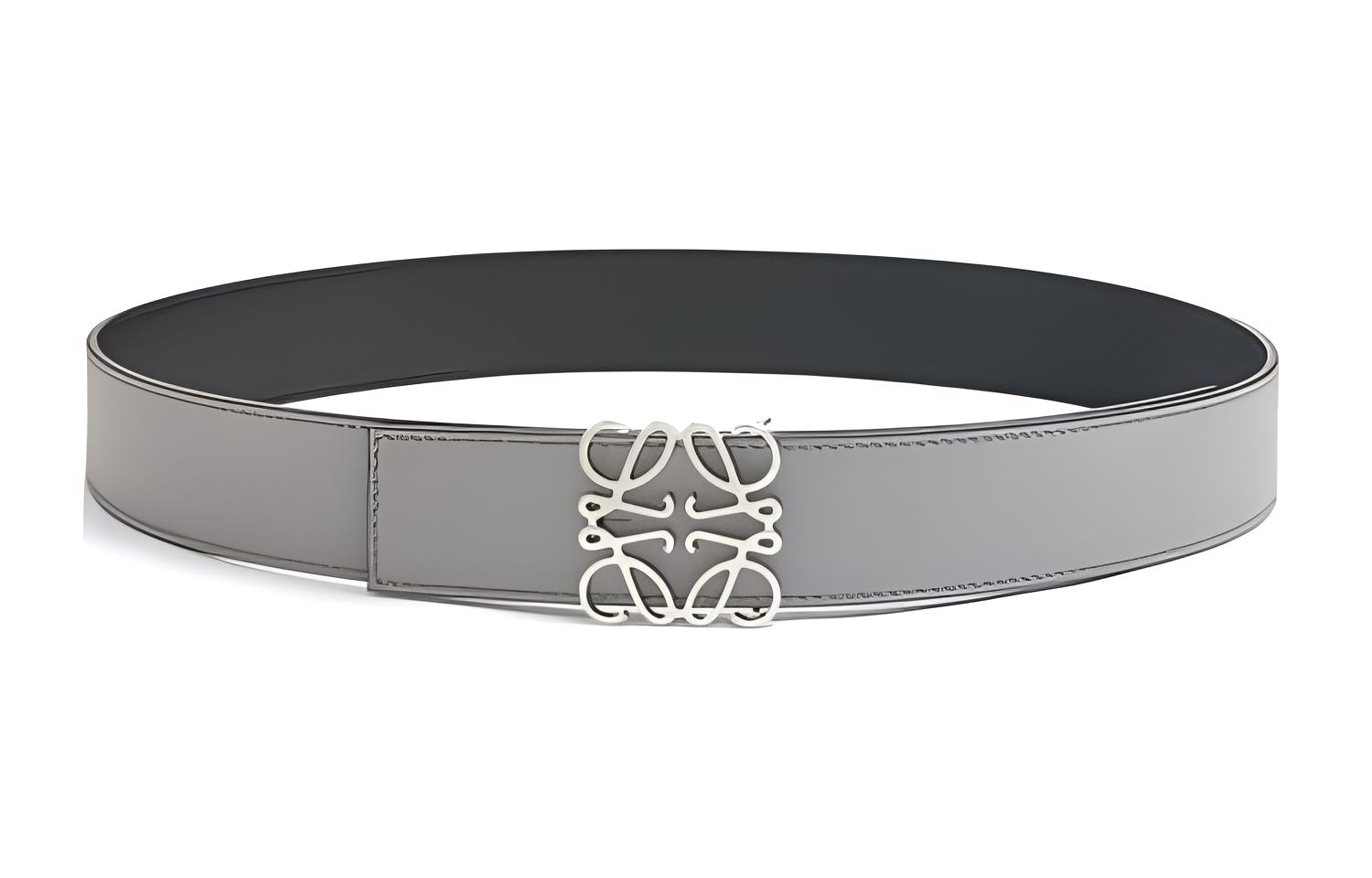 

LOEWE Кожаный ремень мужской серый шириной 4 см, Gray