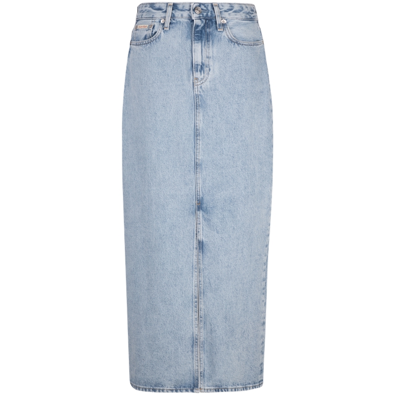 

Calvin Klein Джинсовая длинная юбка для женщин, джинсовая, светло-голубая