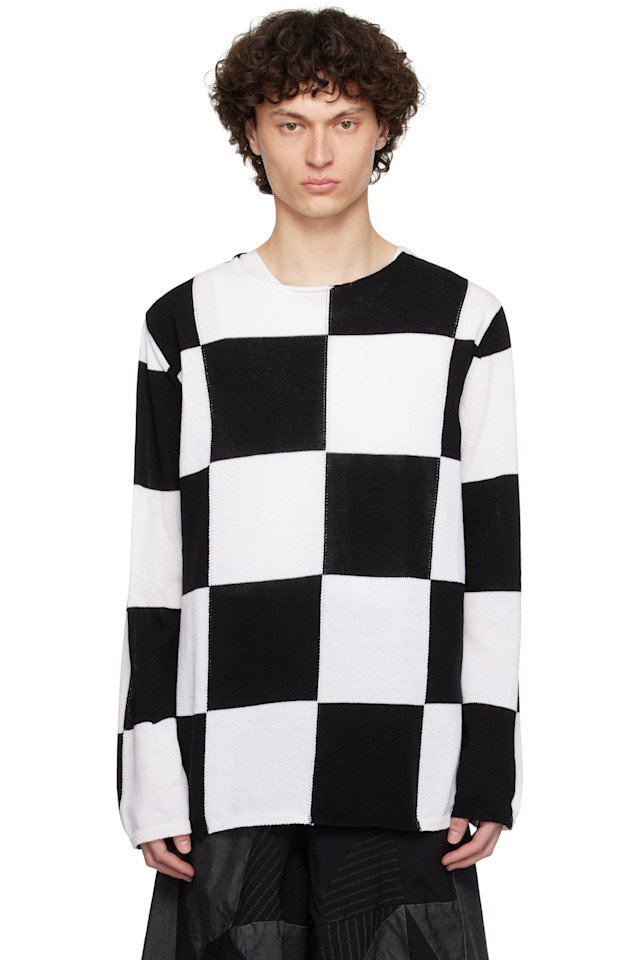 

Свитер с жаккардовым узором в клетку Black Comme Des Garçons, мультиколор