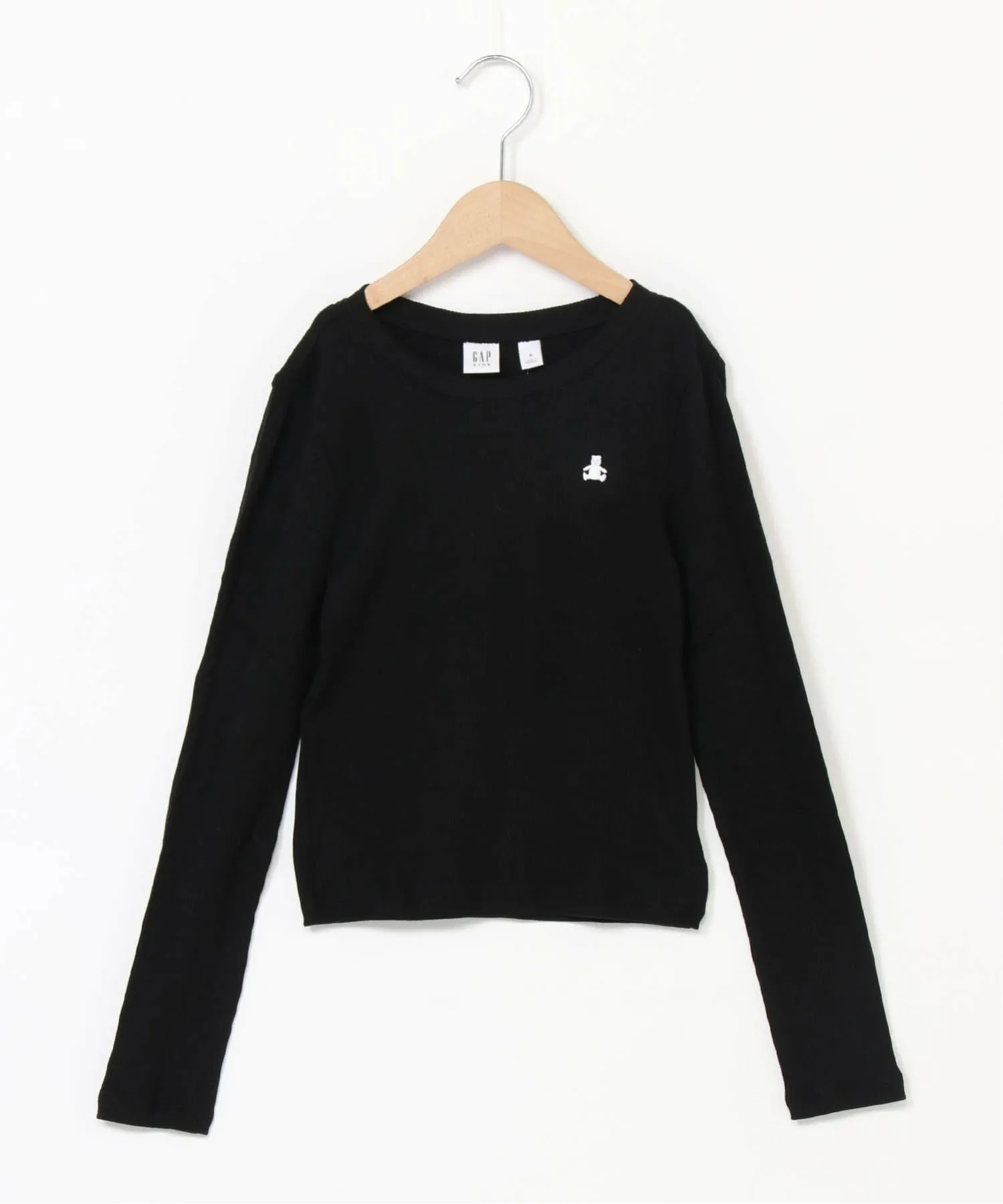 (K) Ребристая футболка с круглым вырезом (детская) GAP, BLACK — фото 4