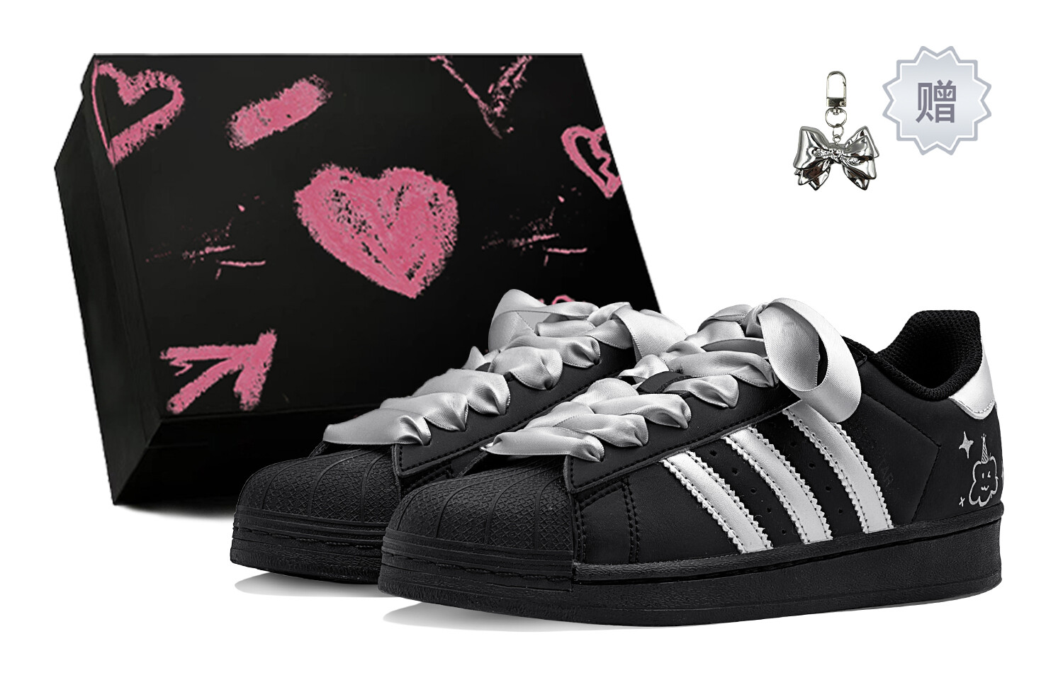 

Кроссовки adidas originals Superstar Skateboarding Shoes Unisex Low-top Silver, черный/серебряный