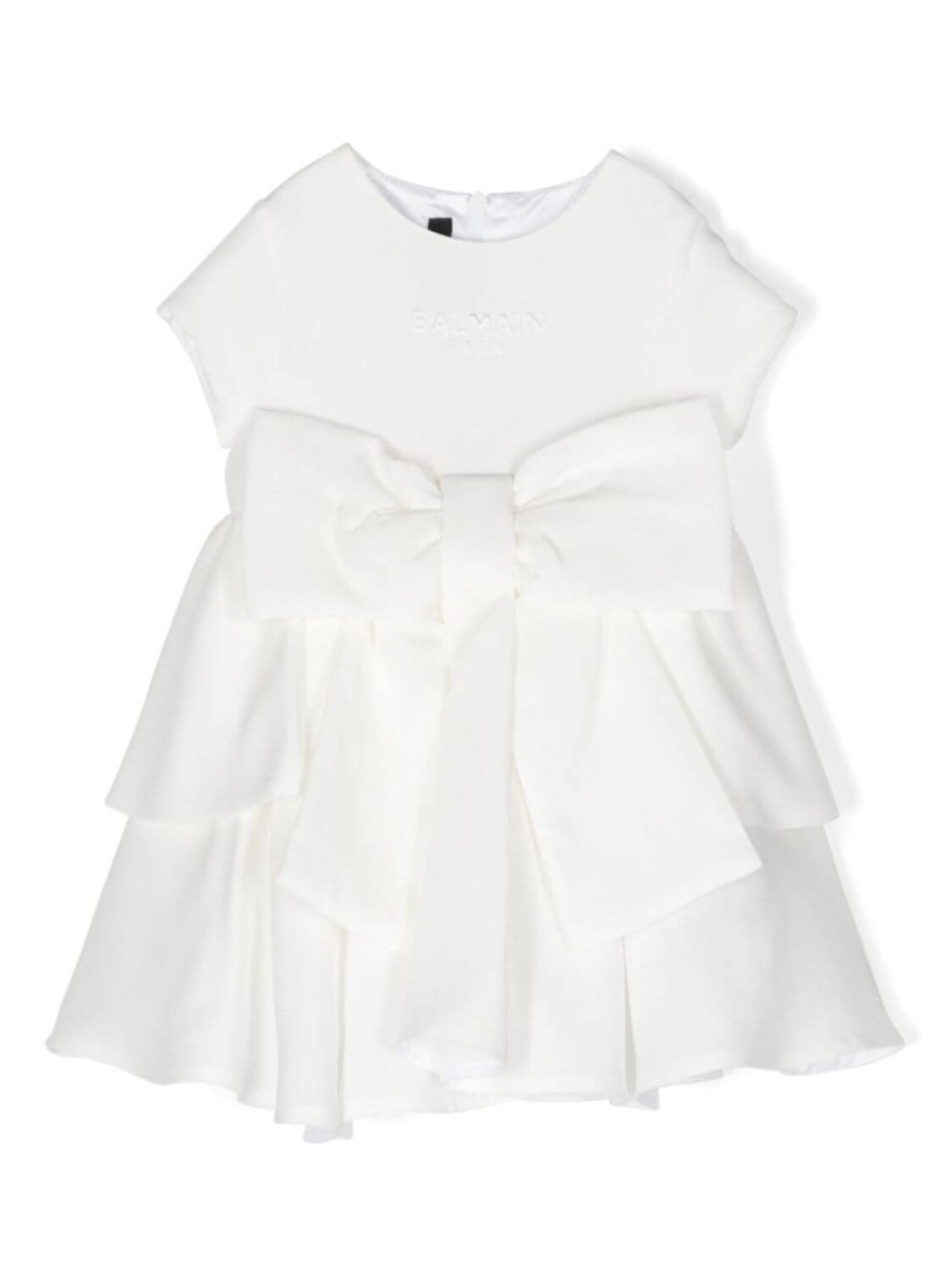 

Balmain Kids креповое платье с бантом, белый