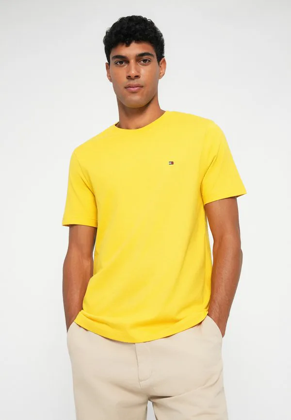 Футболка с круглым вырезом и вышивкой флага, базовая футболка Tommy Hilfiger, Morningside Yellow — фото 4