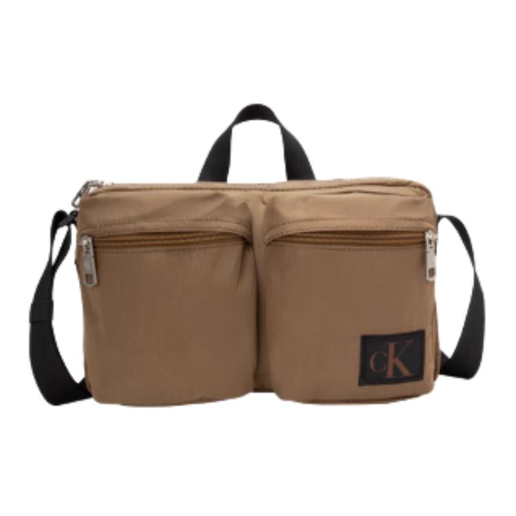 

CALVIN KLEIN Тканевая плечевая сумка через плечо среднего размера мужская землянисто-коричневая