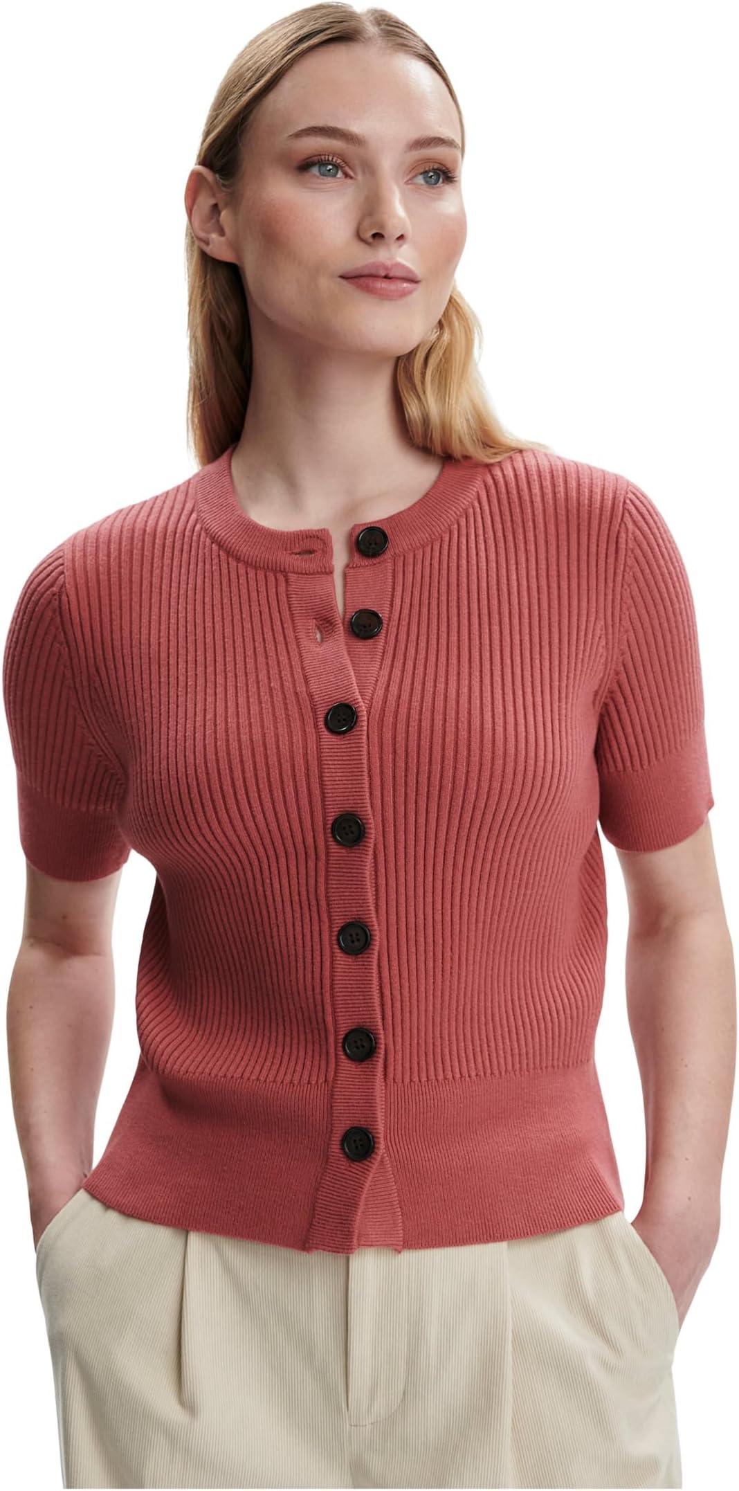 

Кардиган Varley Micha Short Sleeve Cardigan, цвет Mauvewood