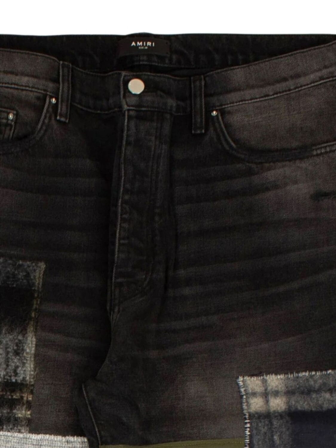 

AMIRI прямые джинсы в технике пэчворк, черный