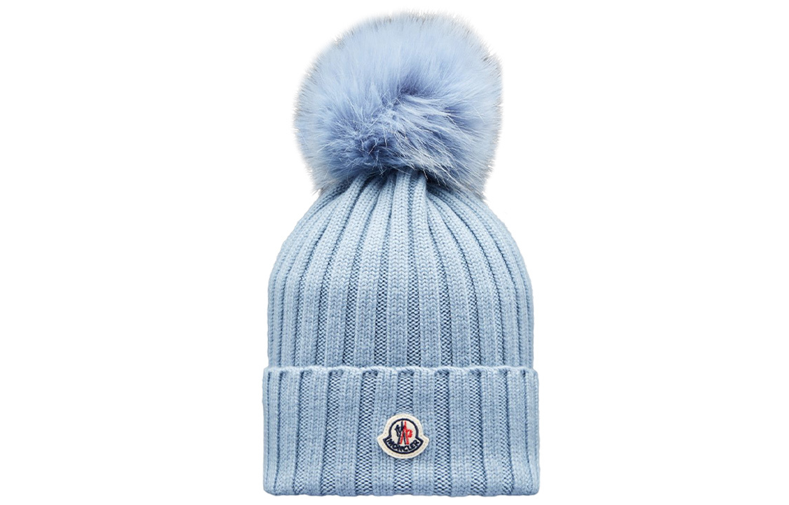 

Moncler Женская шапка бини синяя, Blue