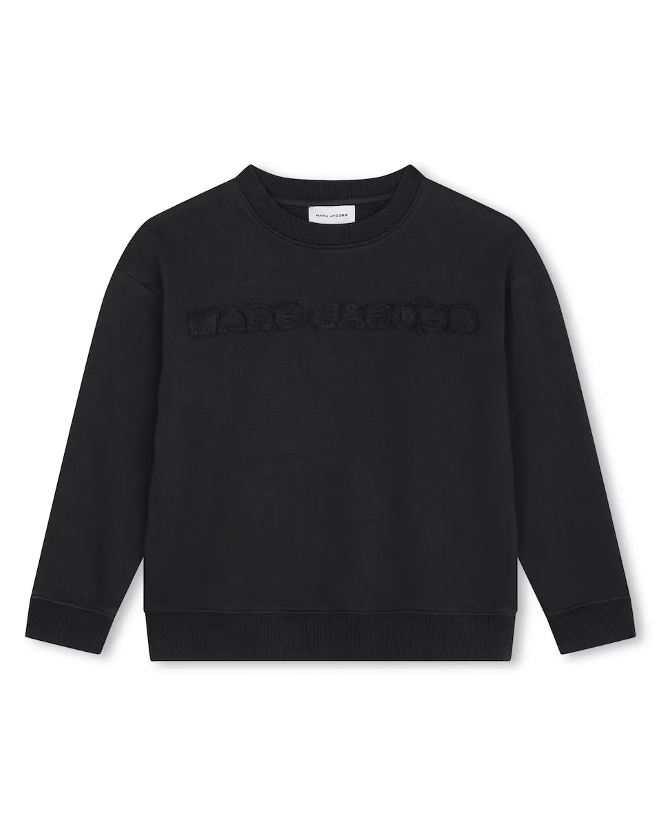 

Детская толстовка из 100% хлопка с круглым вырезом Marc Jacobs, черный