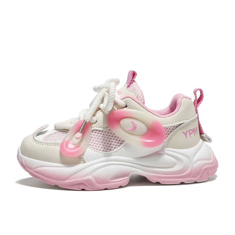 

Низкие детские кроссовки для повседневной жизни FIRS Kids, белый/розовый