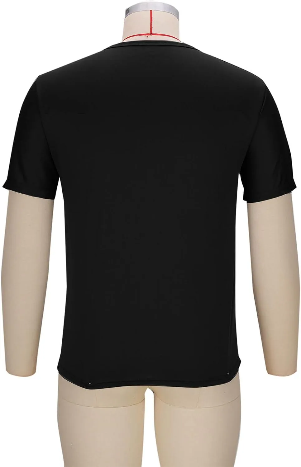 Мужская футболка с коротким рукавом, 3 шт, plus size, повседневная, легкая, базовая, подростковая, модная, с круглым вырезом, пуловер Generic, черный — фото 4