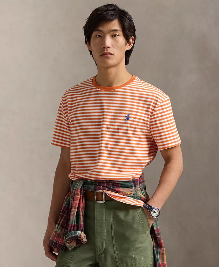 

Мужская полосатая футболка Classic-Fit из джерси Polo Ralph Lauren, оранжевый