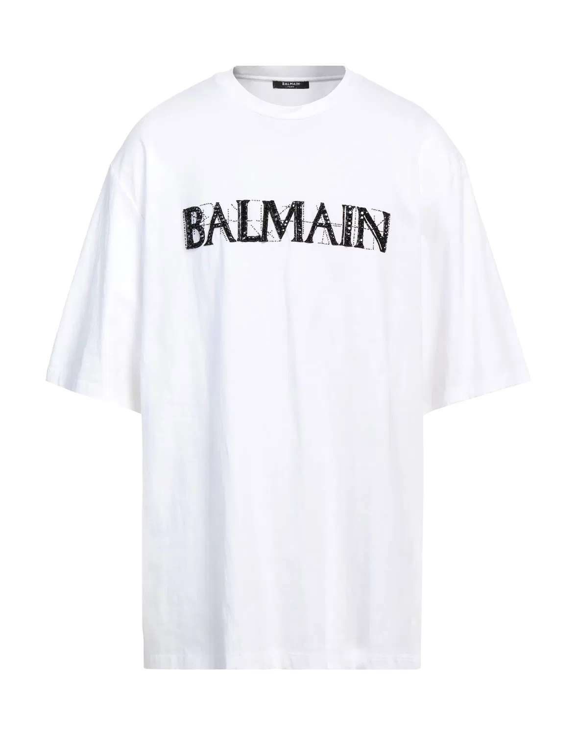 Футболка с кристаллами Balmain белая