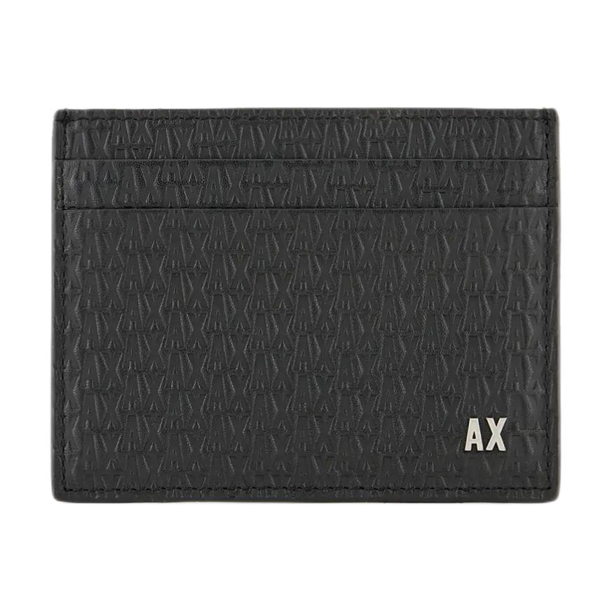 

ARMANI EXCHANGE Кожаный картхолдер для мужчин черный, Black