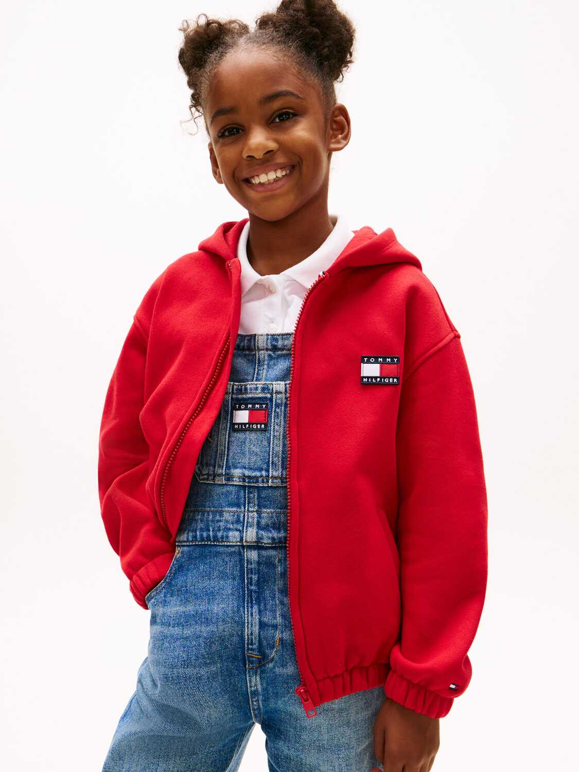 TOMMY HILFIGER Толстовка с молнией 'Heritage' в красном цвете — фото 4