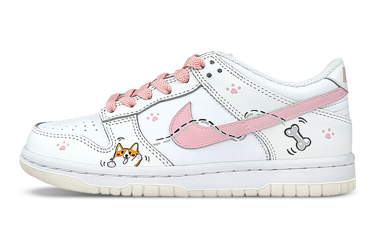 

Кроссовки Nike Dunk Skateboard Shoes Women's Low-Top White Pink