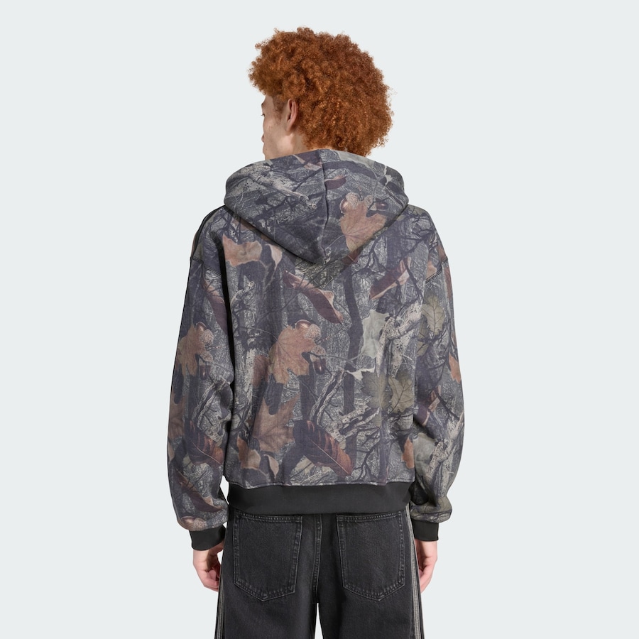 Толстовка с капюшоном на молнии ADIDAS ORIGINALS Camo Hooded, черный — фото 3