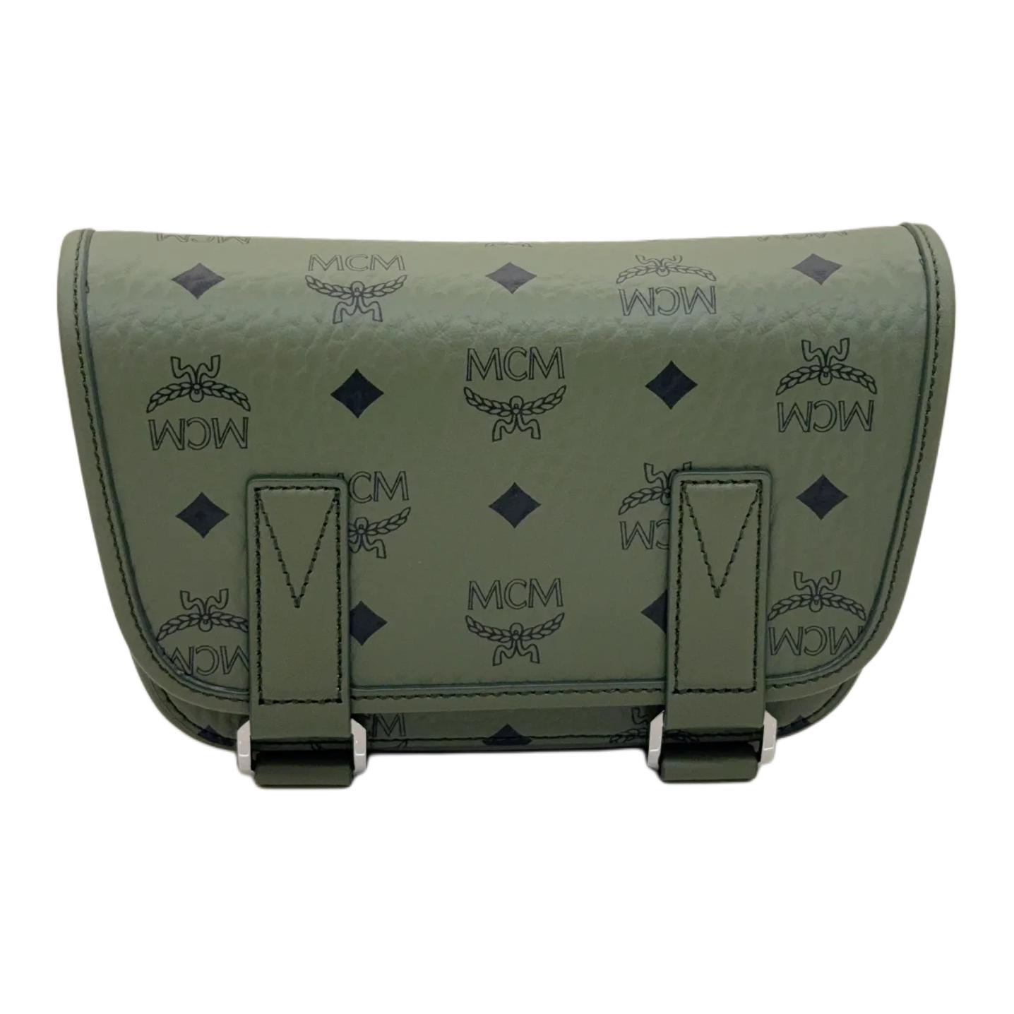 

MCM Aren искусственная кожа плечевая сумка, кроссбоди мини мужская khaki moss