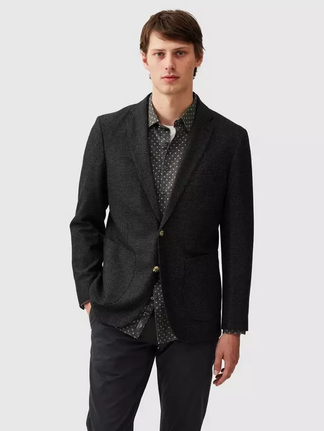 

Блейзер Rodd & Gunn Thorton Wool-cotton Blend Slim Fit, цвет charcoal