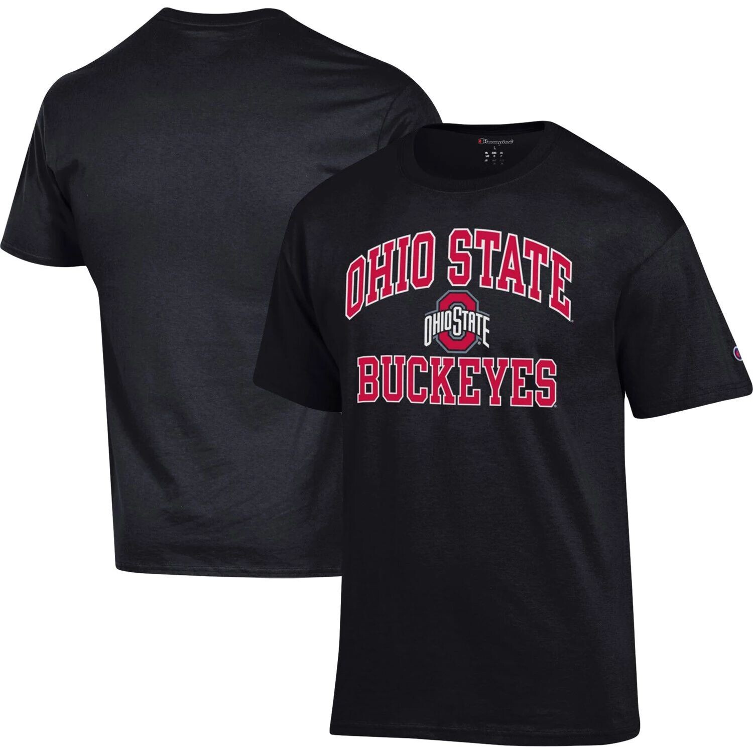 

Мужская черная футболка Champion Ohio State Buckeyes High Motor, Черный, Мужская черная футболка Champion Ohio State Buckeyes High Motor