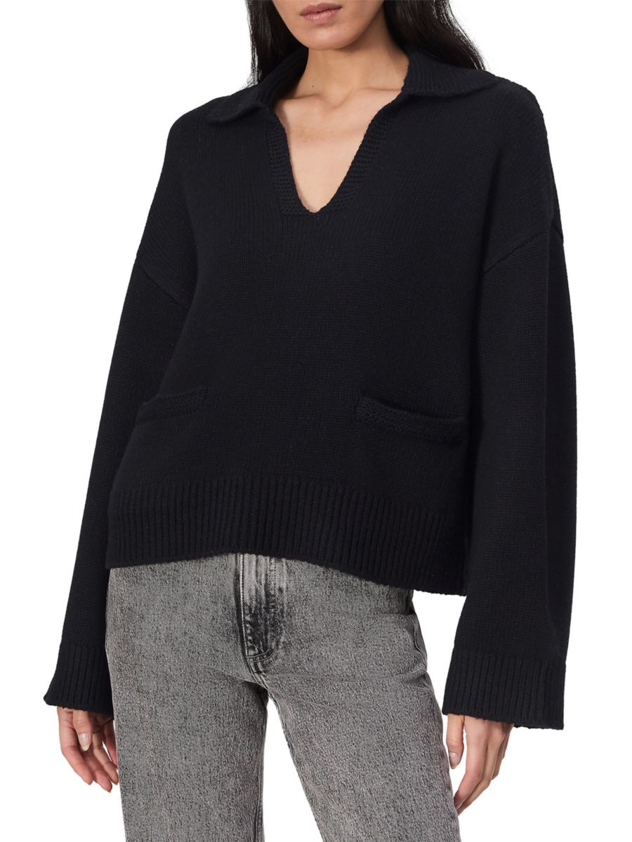

Свитер-поло Danica из шерсти и кашемира rag & bone, черный