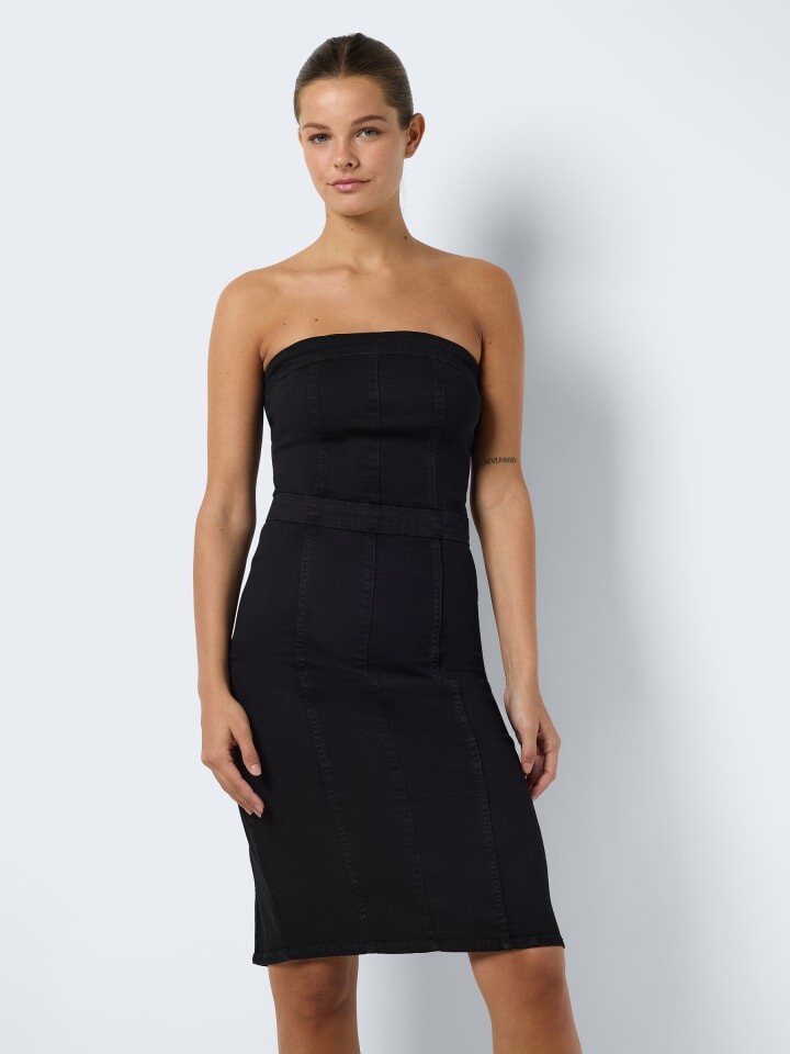 

Длинное платье Noisy may Midi Slim Fit trägerlos ärmellos, черный