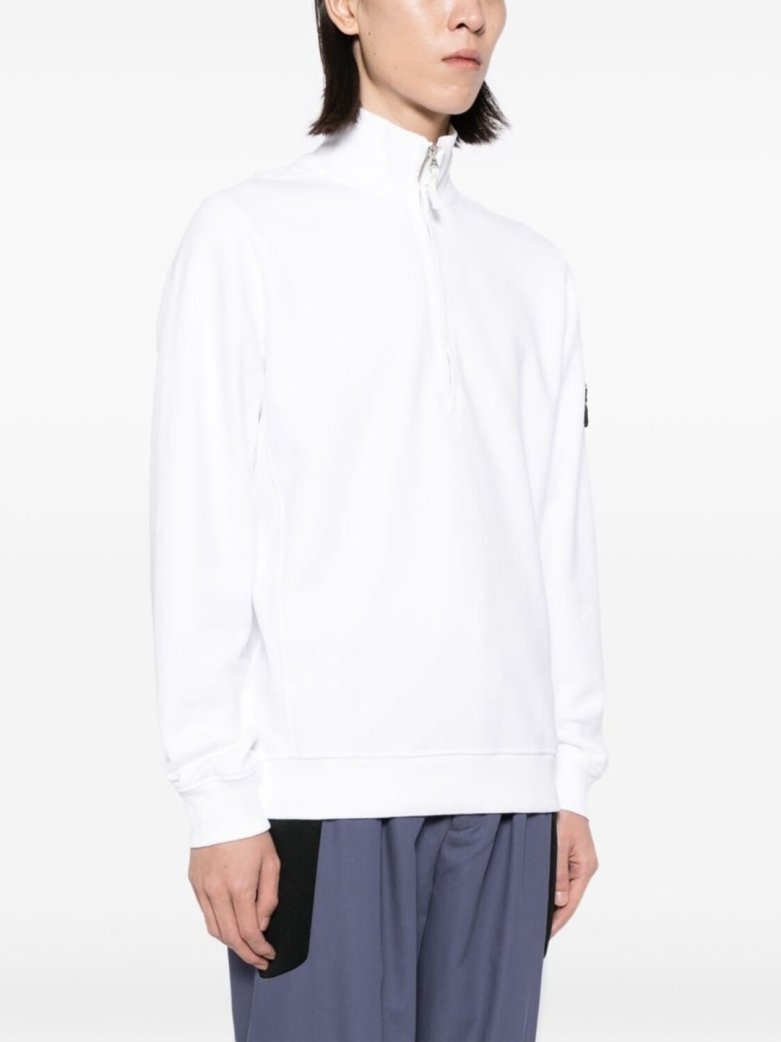 

Stone Island хлопковая толстовка с изображением компаса, белый