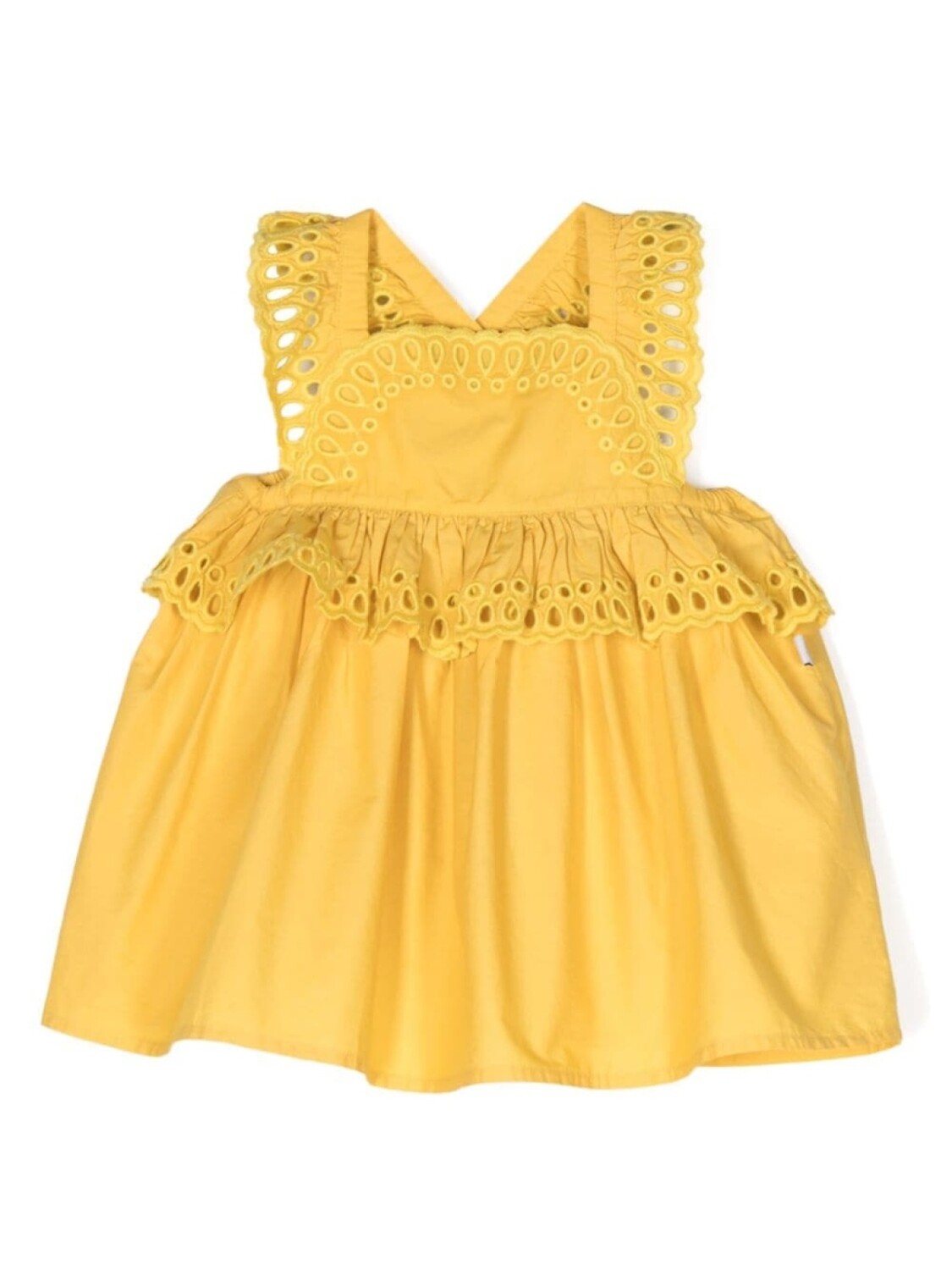 

Stella McCartney Kids платье с английской вышивкой, желтый