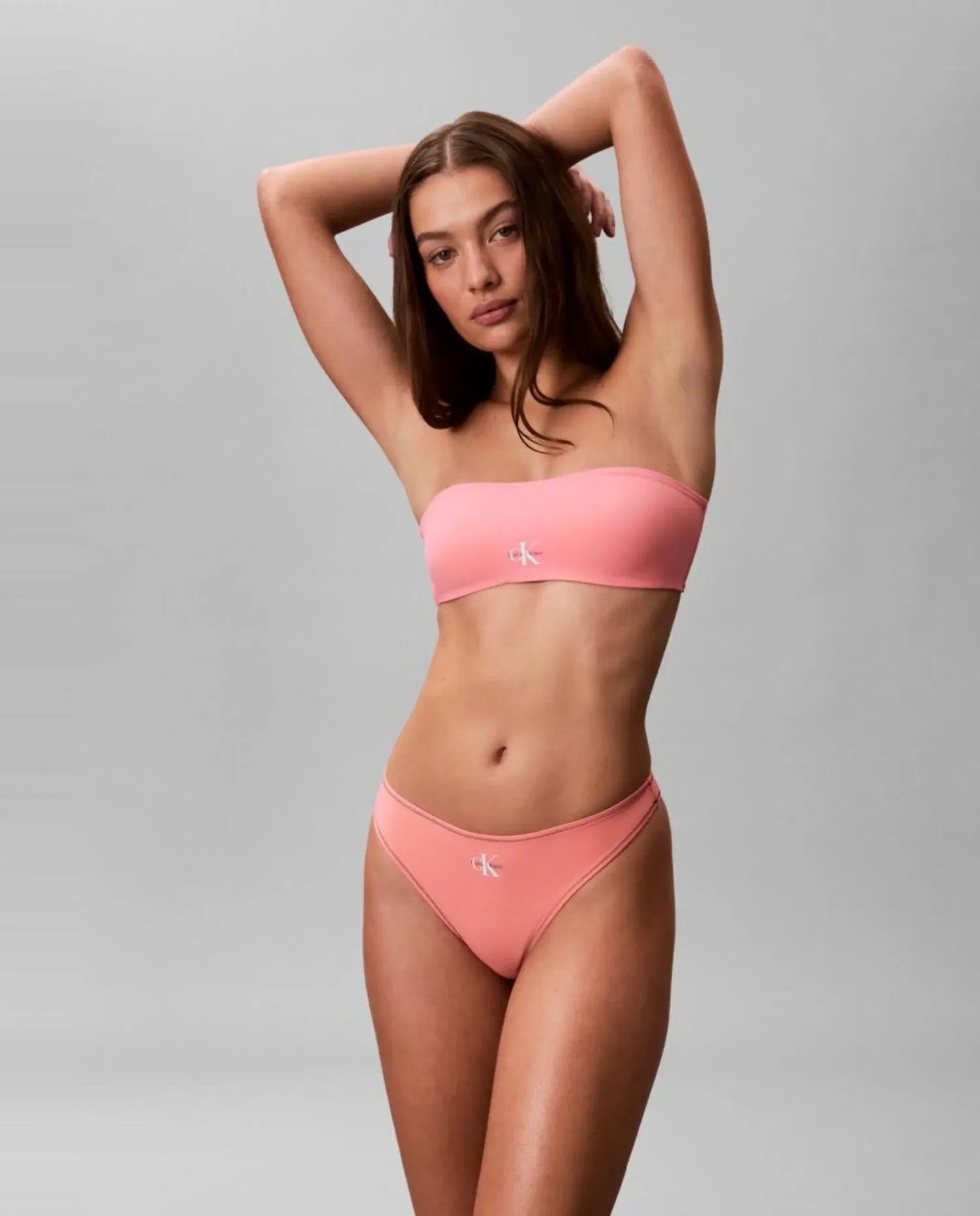 Верхняя часть бикини-бандо Calvin Klein, розовый — фото 2