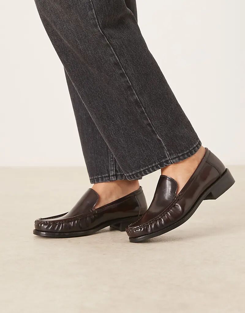 Премиальные лоферы ASOS DESIGN Marcel из бордовой кожи — фото 2