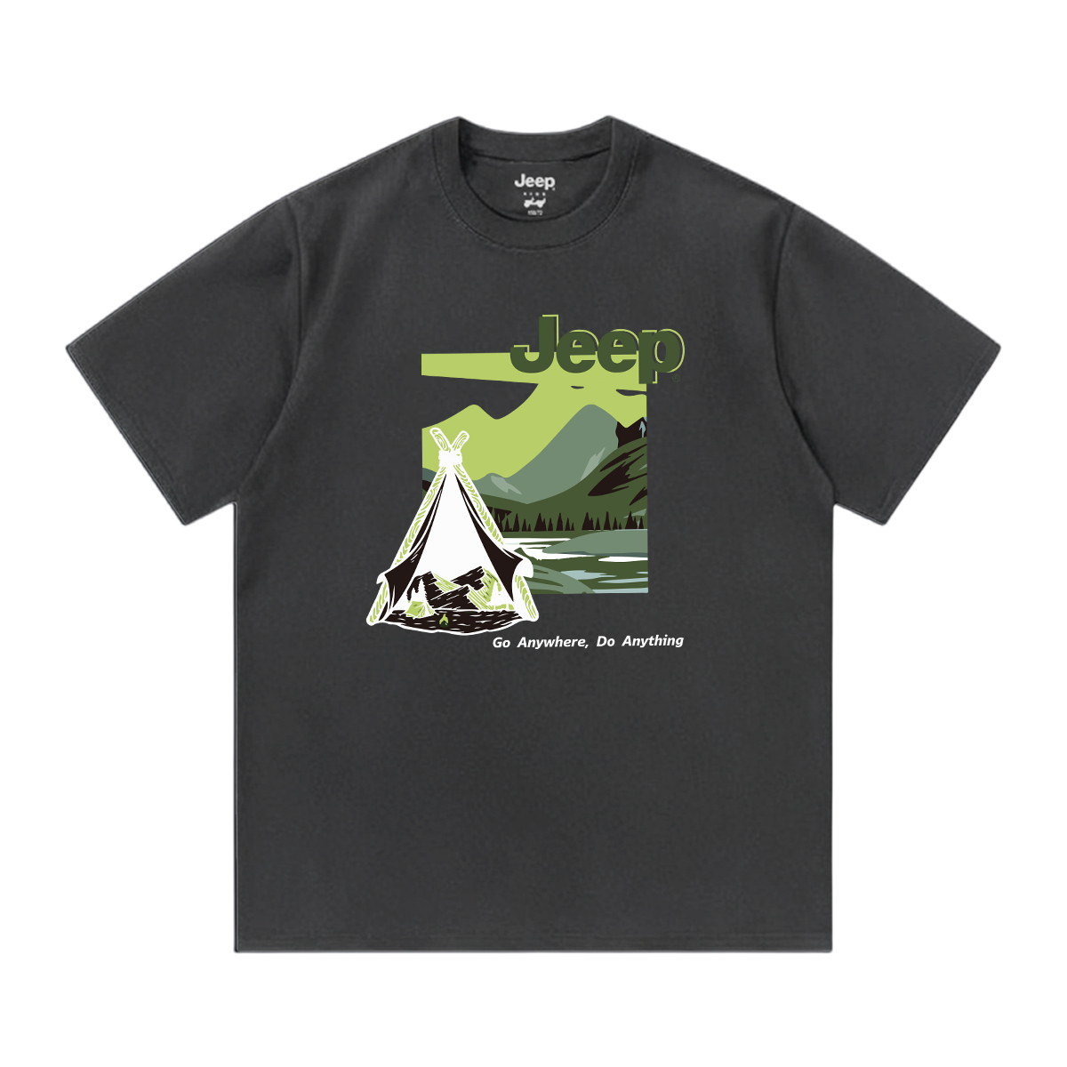 

Футболка для школьников с круглым вырезом Moderate Jeep, темно-серый